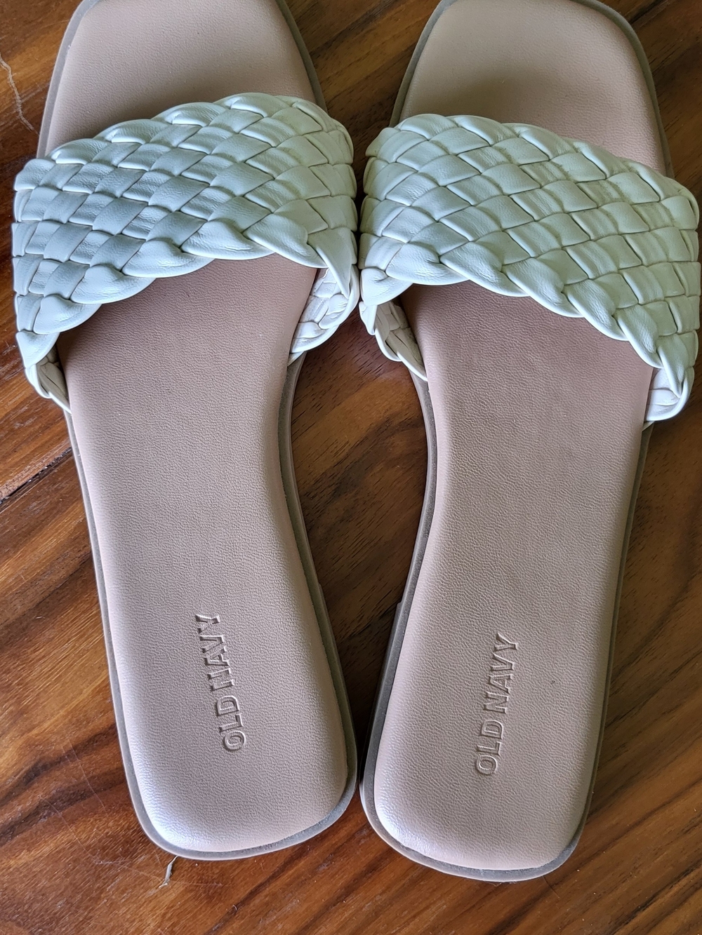 Old Navy Women's Cream Braided Slide Sandals